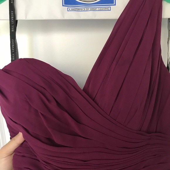 Bill Levkoff style #1128 bridesmaid dress, wine - Picture 2 of 8